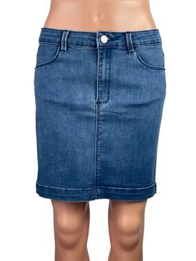 Missguided Women's Blue Low Waist Pockets Mini Denim Jeans Pencil Skirt Size 8